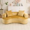 Modular Sectional Sofa With Chaise, Cloud Sectional Modern Sleeper Couch With Deep Seat, Sponge Compression Sofas - Yellow - Image 6