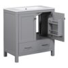 Bathroom Vanity With Single Sink, Combo Cabinet Undermount Sink, Bathroom Storage Cabinet With Two Doors And A Drawer, Soft Closing, Multifunctional Storage, Solid Wood Frame - Gray - Image 15