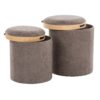 Tray - Contemporary Nesting Ottoman Set - Brown / Natural - Image 2