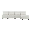 Oversized Deep Seat Sectional Sofa With Reversible Chaise, Loop Yarn Fabric 5 Seat Armless Indoor Furniture, Convertible L-Shaped Couch - Cream - Image 20