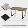 Modern Dining Table Set With Suede Chairs, Rectangular Metal Base, 4 Piece - Gray / Brown - Image 14