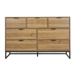 Modern 7 Drawer Dresser Cabinet - Walnut