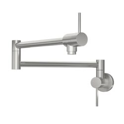 Modern Design Wall Mount Kitchen Pot Filler Faucet With Folding Stretchable Arm - Brushed Nickel