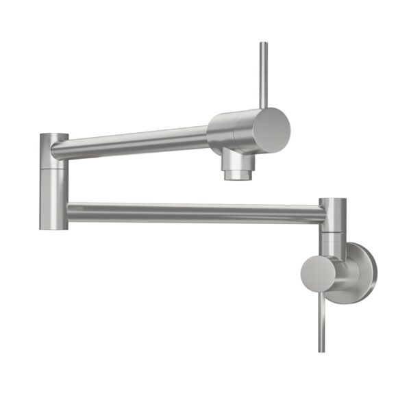 Modern Design Wall Mount Kitchen Pot Filler Faucet With Folding Stretchable Arm - Brushed Nickel