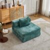 Convertible Floor Sofa Bed With Fixed Shape Frame For Living Room - Dark Green - Image 12