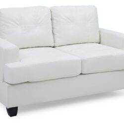 Charming Transitional Loveseat - White