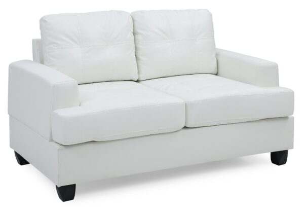 Charming Transitional Loveseat - White