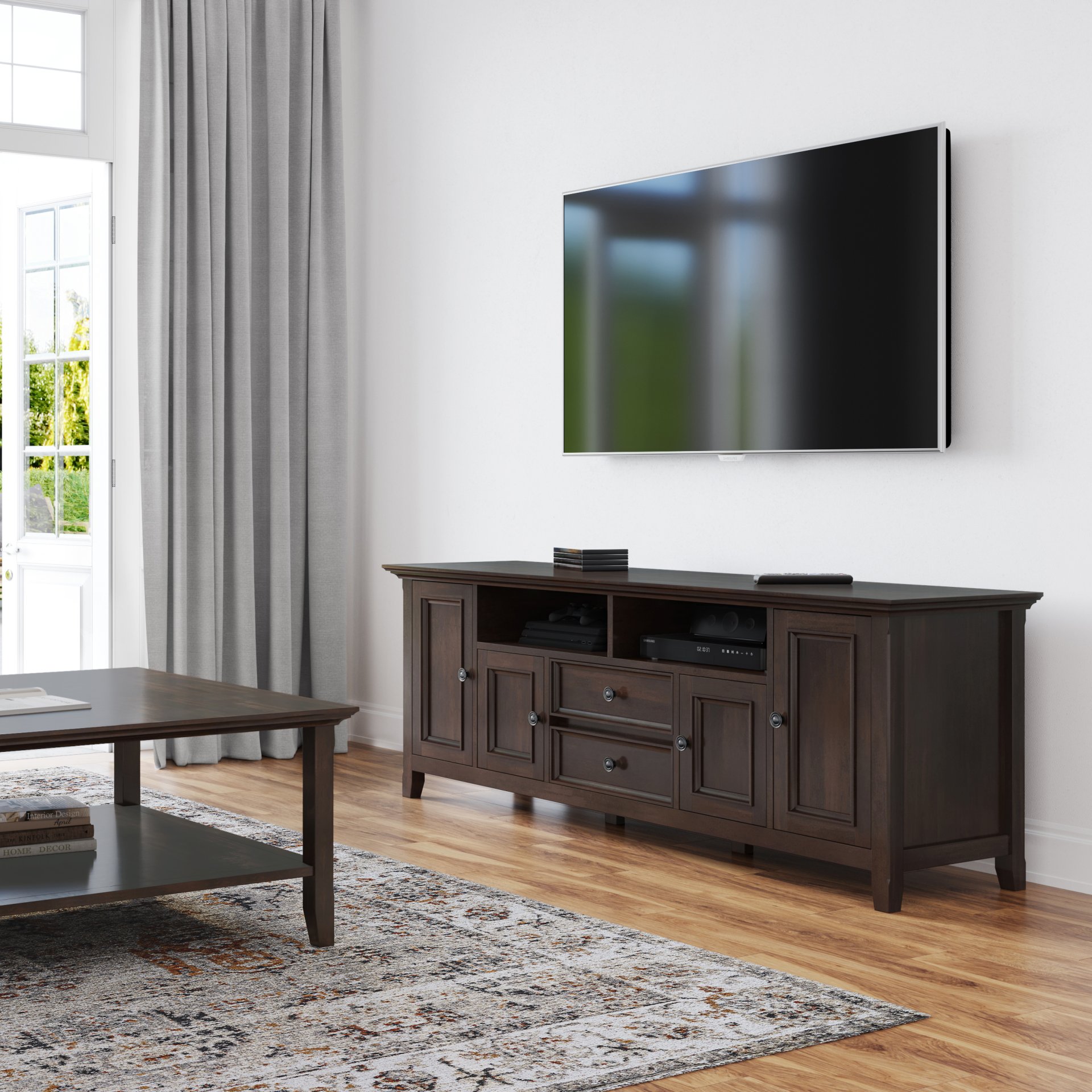 Amherst - Wide TV Media Stand - Brunette Brown - Image 9