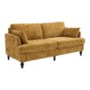 Modern Style Chenille 2 Seater Sofa With LED Light, USB Port & Storage Bag, Rubber Wood Legs - Mustard Yellow - Image 22