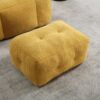Modern Indoor Fluffy Bean Bag Chair With Memory Foam And Ottoman Super Soft Velvet - Yellow - Image 10
