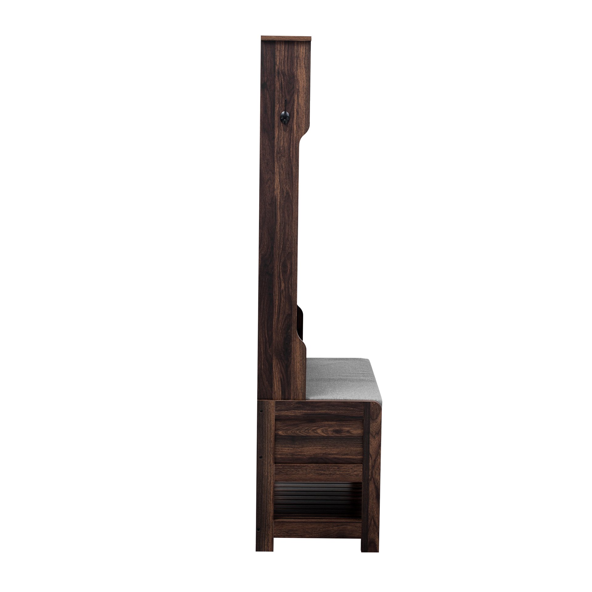 Hall Tree With 6 Hooks And Hinged Lid, Coat Hanger, Entryway Bench, Storage Bench, 3 In 1 Design, For Entrance, Hallway - Brown - Image 17