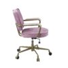 Siecross - Top Grain Leather Office Chair - Pink - Image 3