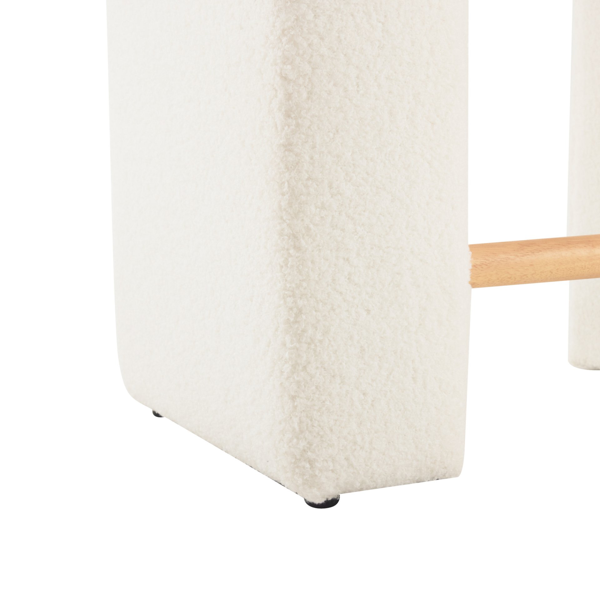 Boucle Stool (Set of 2), Dining Chairs For Home Kitchen Island - White - Image 14