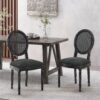 French Country Dining Chairs (Set of 2) With Retro Elegance - Gray - Image 5