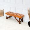 Mia - Bench With Buttons - Brown / Rustic - Image 3