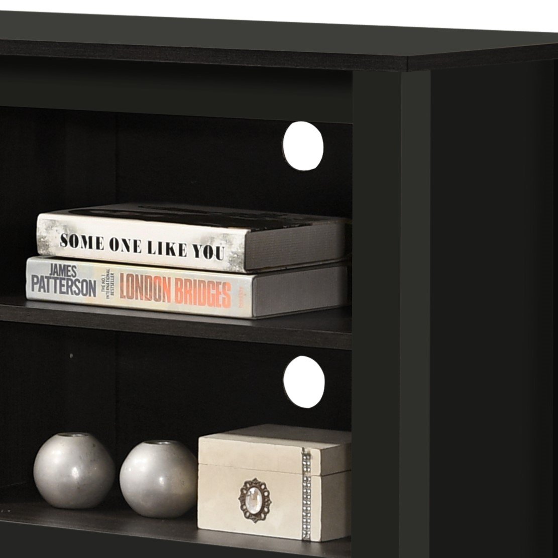 Benito - TV Stand With Open Shelves And Cable Management - Black - Image 2