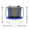 10' Trampoline With Basketball Hoop, Astm Approved Reinforced Type Outdoor Trampoline With Enclosure Net - Blue - Image 6