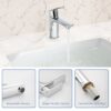 Single Handle Lavatory Basin Sink Faucet Brass Bathroom Faucet With Hot And Cold Water Control - Chrome - Image 4