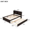 Full Bed With Trundle, Bookcase - Espresso - Image 3