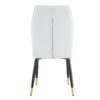 4 Modern Dining Chairs With Stylish Patterned Backrest And Black Metal Legs - White - Image 18
