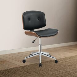 Camila - Synthetic Leather Office Chair - Black