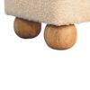 Vintage Leather Boucle Ball Footstool - Brown - Image 8