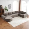 Oversized Modular Sofa Cloud Sectional Sofa Set Upholstered Couches U - Shaped Sofa With Deep Seat For Living Room - Brown - Image 4