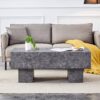 Modern Simple Texture Coffee Table With Spacious Top And Sturdy Legs - Gray - Image 5