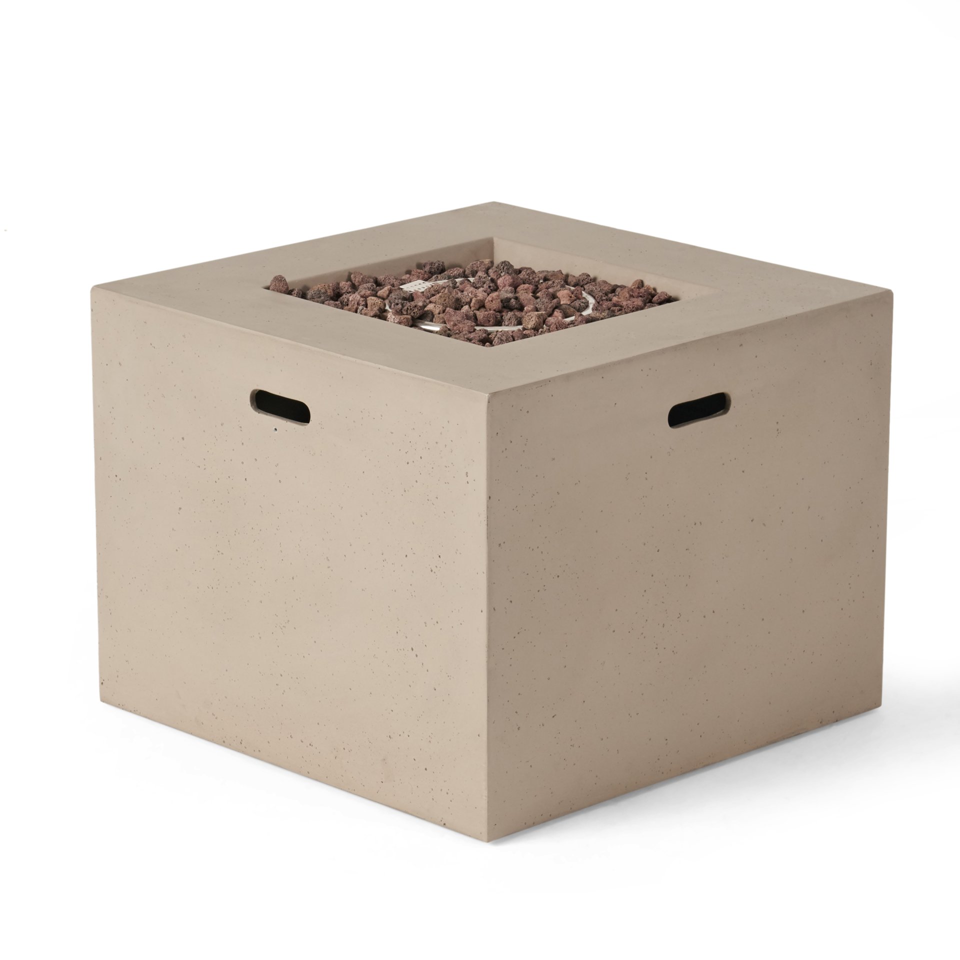 Aidan - Square Fire Pit 40, 000 Btu Magnesium Oxide - Light Gray - Image 7
