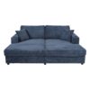 Oversized Loveseat Chaise Lounge Sectional Sofa Bed Corduroy Sleeper Sofa With 2 USB Ports, 2 Cup Holders And 2 Throw Pillows For Living Room And Bedroom - Blue - Image 10