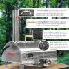 Pizza Oven Outdoor 12" Automatic Rotatable Pizza Ovens Portable Stainless Steel Wood Fired Pizza Oven Pizza Maker With Built-In Thermometer Pizza Cutter Carry Bag - Silver - Image 4