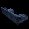 Stylish 4 Seater Sofa Set With Ottomans Frame - Premium Blue - Image 15