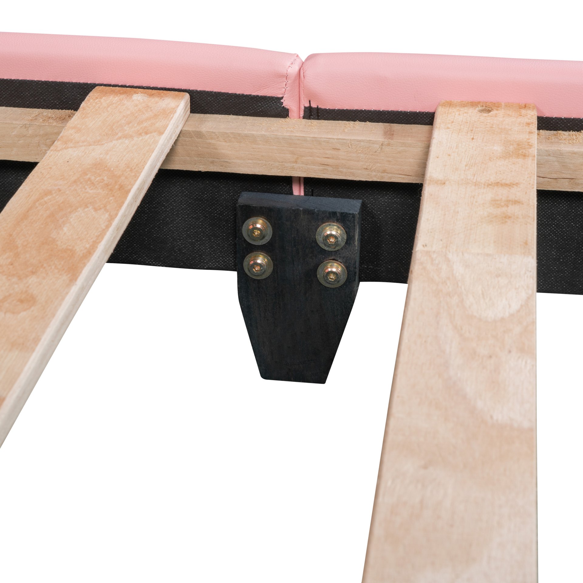 Full Size Upholstered Leather Platform Bed With Rabbit Ornament, Pink - Image 10