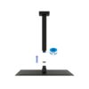 Premium 8" Ceiling Mounted Shower Arm With Flange In Stainless Steel - Matte Black - Image 9