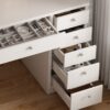 Vanity Desk With LED Lighted Mirror, Makeup Vanity With 11 Drawers, Adjustable Lighting - White - Image 7