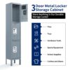 Lockers For Employees With 3 Door Storage Locker Durable For Gym, School, Office - Gray - Image 10