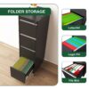 Heavy Duty Metal 4 Drawer Locking Vertical File Cabinet With Wheels For Home & Office - Brushed Nickel - Image 7