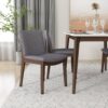 Laura - Mid-Century Modern Solid Wood Dining Chair (Set of 2) - Gray - Image 4