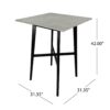 Modern Bar Height Dining Table, Rubberwood Legs And Laminate Table Top - Gray / Black - Image 3