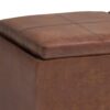 Avalon - Storage Ottoman - Distressed Saddle Brown - Image 5