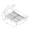 Full Size Platform Bed Frame With Headboard, Wood Slat Support, Easy Assembly - Brushed Nickel - Image 3