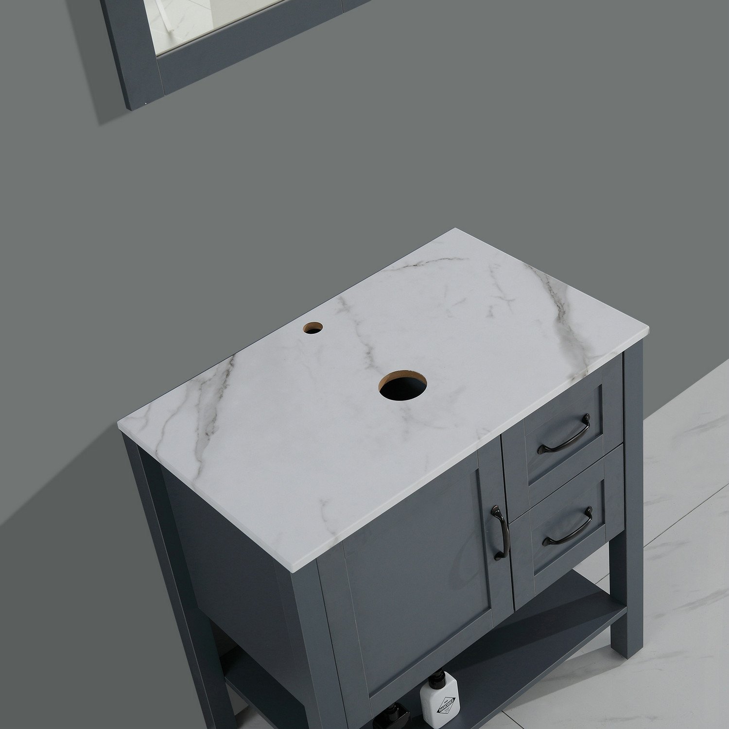 Bathroom Vanity With Mirror And Top Only - Gray - Image 5