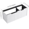 Contemporary Wall Mounted Bathroom Vanity With 3 Soft Close Doors - White - Image 4