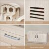 Guinea Pig Cages, Hamster Cage Wood With Independent Storage Cabinet, House For Rat Chinchilla With Guinea Pig Hutch And Bridge, Openable Top With Acrylic Sheets - Natural Wood - Image 6