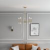 Courtyard - 5 Light Candle Light Chandelier - Clear / Gold - Image 5