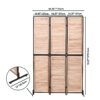 Rustic 3 Panel Room Dividers And Folding Privacy Screen Wooden Room Partitions 6Ft Wall Divider - Natural - Image 4