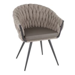 Matisse - Braided Contemporary Chair - Black / Gray