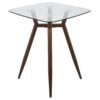 Clara - Mid-Century Modern Square Counter Table - Walnut / Clear - Image 4