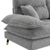 L Shaped Convertible Sectional Sofa 4 Seat Tufted Couch Set With Two Tone Adjust Legs Cloud Movable Ottoman - Gray - Image 9