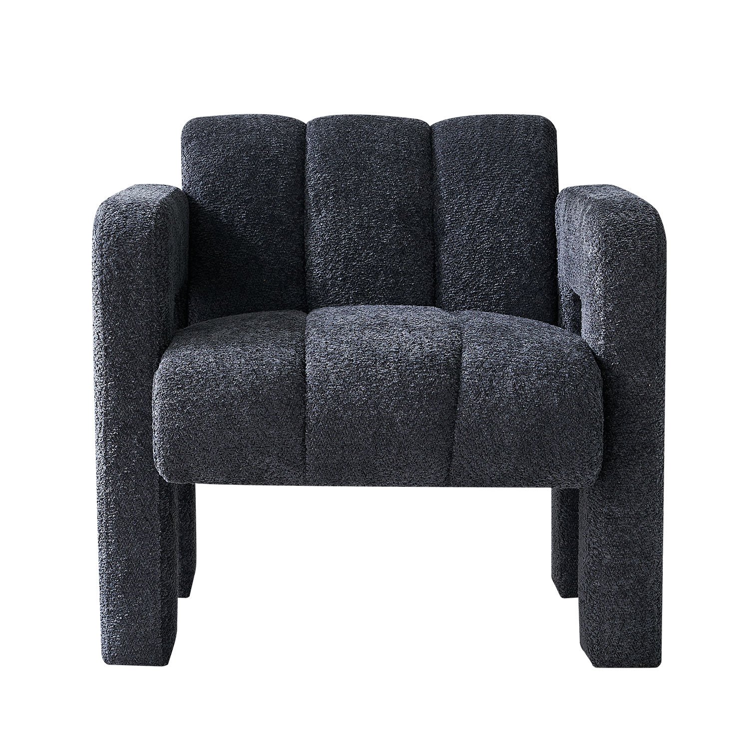 31.10" Boucle Upholstered Accent Chair - Dark Gray - Image 4
